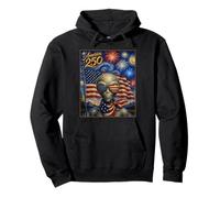 UFO Alien Art on America 250 Anniversaire 4 Juillet Drapeau USA Sweat à Capuche
