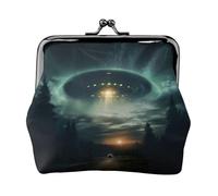 Ufo At Night Printing Petit kit de voyage portefeuille, pochette compacte pour camping, aventures et excursions de pêche, noir, One Size, Art déco