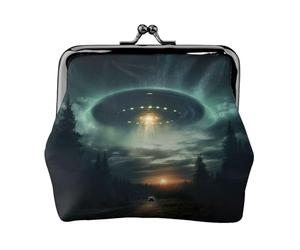 Ufo At Night Printing Petit kit de voyage portefeuille, pochette compacte pour camping, aventures et excursions de pêche, noir, One Size, Art déco