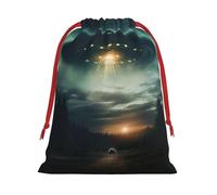 Ufo At Night Sac cadeau réutilisable avec cordon de serrage pour anniversaire, mariage, organisation quotidienne d'événements