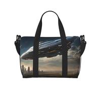 UFO at Night Sac de gym pour femme, sac de week-end, sac pour articles personnels, sac à bandoulière pour homme et femme, taille unique, Noir , Taille unique