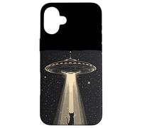 UFO Beams a Cat for Hilarous Alien Tales Coque pour iPhone 16 Plus