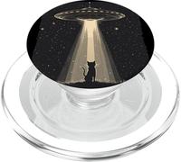 UFO Beams a Cat for Hilarous Alien Tales PopSockets PopGrip pour MagSafe
