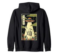 UFO Bouilloire à thé Vintage Japonais avec enlèvement Extraterrestre Sweat à Capuche
