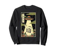UFO Bouilloire à thé Vintage Japonais avec enlèvement Extraterrestre Sweatshirt