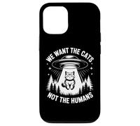 UFO Cat Alien Humour We Want The Cats Not The Humans Coque pour iPhone 12/12 Pro