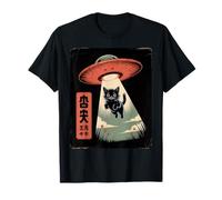 UFO Cat Enlèvement d'un Chaton Extraterrestre Amusant, Science-Fiction Vintage T-Shirt