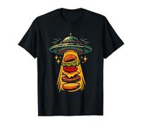 UFO Cheeseburger Enlèvement Drôle Alien Vaisseau Spatial Burger T-Shirt