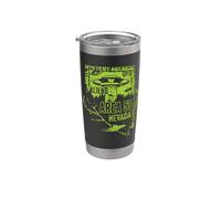 UFO Distressed Area 51 Soucoupe volante extraterrestre extraterrestre Gobelet isotherme en acier inoxydable double paroi