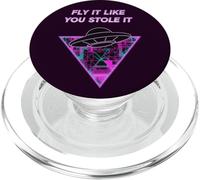 UFO Fly It Like You Stole It Retro Alien PopSockets PopGrip pour MagSafe