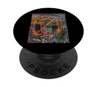 UFO Flying Saucer Invasion Sience Fiction Abduction des années 1950 PopSockets PopGrip Adhésif