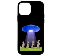 UFO Funny UFO Easter Island mystère Moai Statues Volantes Soucoupe Volante Coque pour iPhone 12 Mini
