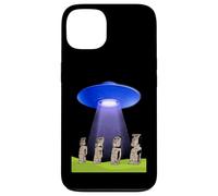 UFO Funny UFO Easter Island mystère Moai Statues Volantes Soucoupe Volante Coque pour iPhone 13
