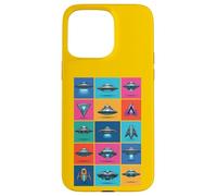UFO Grid Art Vaisseau Spatial Extraterrestre Science-Fiction Collection de soucoupes Volantes Coque pour iPhone 15 Pro Max