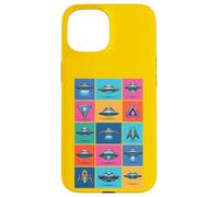 UFO Grid Art Vaisseau Spatial Extraterrestre Science-Fiction Collection de soucoupes Volantes Coque pour iPhone 15