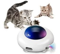 UFO Jouet interactif pour chat, Ambush Jouet électronique pour chat avec plume rotative, jouet automatique pour chat amusant et intelligent, pour entraînement de chasse, marche/arrêt automatique