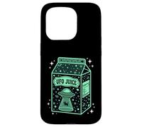 UFO Juice Retro Cat Abduction Alien Space Milk Cosmos Coque pour iPhone 15 Pro