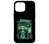 UFO Juice Retro Cat Abduction Alien Space Milk Cosmos Coque pour iPhone 16 Pro Max