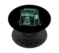 UFO Juice Retro Cat Abduction Alien Space Milk Cosmos PopSockets PopGrip Adhésif