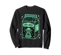 UFO Juice Retro Cat Abduction Alien Space Milk Cosmos Sweatshirt