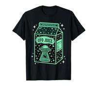 UFO Juice Retro Cat Abduction Alien Space Milk Cosmos T-Shirt