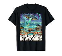 UFO Landing dans Le Wyoming Wild West T-Shirt