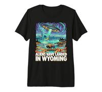 UFO Landing dans Le Wyoming Wild West T-Shirt Haut de Gamme