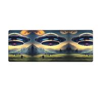UFO Landing Tapis de souris et clavier extra large, 30,5 x 80 cm, répond aux besoins du bureau, des jeux et des études, créant une expérience de bureau confortable et efficace.