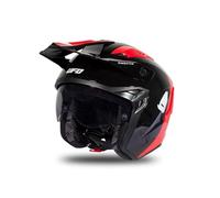 UFO PLAST He189#s Casque Adulte Unisexe, Noir/Rouge, S