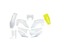 Ufo Husqvarna Te/fe 2020-2023 With Headlight Hukit623f-999d Fork Protectors & Plastics Kit Blanc