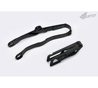 UFO PLAST Kit Crune Chaîne+Bandeau Fourche Noir Kawasaki KXF 250 2021-2024