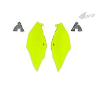 UFO PLAST Panneaux latéraux / côtés latéraux / side panels jaune fluo/jaune fluo/jaune Compatible avec Honda CRF 250R de 2018 à 2021 CRF 250RX de 2019 à 2021 CRF 450R de 2017 à 2020 CRF 450RX de 20