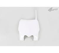 UFO PLAST Porte-numéro avant/avant Number plate blanc/blanc 041 avec protez. fourches/avec protections Fork Compatible avec Honda CRF 250R de 2010 à 2013 CRF 450R de 2009 à 2012.