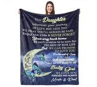 UFOORO Couverture personnalisée pour Fille Couverture personnalisée pour Filles de Papa et Maman Anniversaire 140 x 177,8 cm