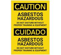 UFRUDR Panneau d'avertissement bilingue en métal avec inscription « Caution Asbestos Hazardous Hazardous » - Décoration murale vintage pour maison, ferme, bar, café, club, 30,5 x 40,6 cm