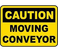 UFRUDR Panneau d'avertissement en métal avec convoyeur « Caution Moving » - Décoration murale vintage pour maison, ferme, bar, café, club, 20,3 x 30,5 cm