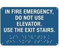 UFRUDR Panneau d'avertissement en métal « in Fire Emergency Do Not Use Elevator » - Décoration murale vintage pour maison, ferme, bar, café, club, 20,3 x 30,5 cm