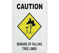 UFRUDR Panneau d'avertissement en métal vintage avec inscription « Caution Beware of Falling Tree Limbs » - Décoration murale vintage pour maison, ferme, bar, café, club, 20,3 x 30,5 cm