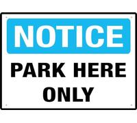 UFRUDR Plaque d'avertissement en métal avec inscription « Notice Park Here Only » - Décoration murale vintage pour maison, ferme, bar, café, club, 20,3 x 30,5 cm
