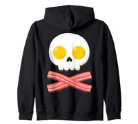 Œufs de Bacon en Forme de crâne et os croisés, Pirate pour Les Amateurs de Petit-déjeuner d'halloween Sweat à Capuche