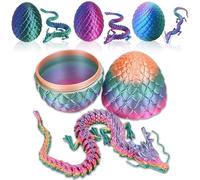 Œufs de Dragon Articulé 3D, Imprimé en 3D, Jouet Dragon Œufs Lumineux, Jouet de Articulé pour Cadeaux Adultes Enfants Décoration de Bureau