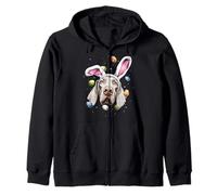 Œufs de Lapin pour Chien Braque de Weimar Mignon Printemps Sweat à Capuche
