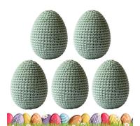 Œufs De Pâques,5 Pièces De Guirlande De Printemps en Tricot pour Artisanat Décoratif,Faux Œufs Décoratifs - pour Guirlande Décoration Maison Bureau Fête Célébration Vase et Couronne