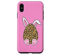 Œufs de Pâques Amusants à imprimé léopard Oreilles de Lapin pour Enfants Happy Easter Coque pour iPhone XS Max