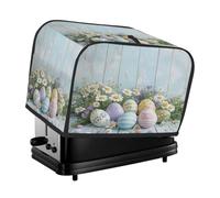 Œufs de Pâques avec fleurs printanières sur grille-pain en bois, 4 tranches de couverture anti-poussière pour machine à pain, petit appareil de cuisine