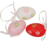 Œufs de Pâques Décoration florale 6cm 12 pcs. Suspendues en plastique
