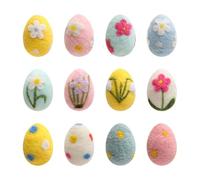 Œufs de Pâques feutrés en vrac, œufs de Pâques sentiments | Grands travaux manuels de printemps pastel œufs feutrés 12 pièces | Décoration d'artisanat exquise de couronne pour arbres de maison f