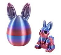 Œufs de Pâques imprimés en 3D avec lapin à l'intérieur, œufs de lapin de 15 cm comme garniture de panier de Pâques, cadeaux pour adultes, figurines d'animaux imprimées en 3D comme décoration pour le