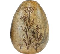 Œufs en bois Naturel Bois de mangue Œufs de Pâques Décoration florale Set 3 pièces H10cm