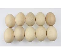Œufs en Bois pour Artisanaux EFO et Décorations de Pâques Idéal pour Panier de Pâques ou Décoration de Maison Jeu D’œufs en Bois non Peints Parfait Cadeaux de Pâques pour les Enfants - Lot de 10